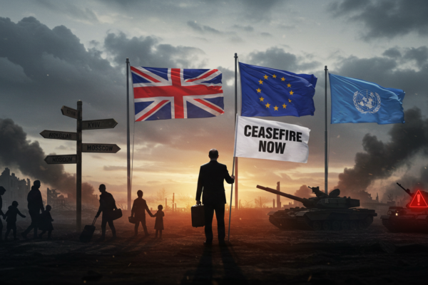 Britain Calls on Russia to End Hostilities and Commit to a Full Ceasefire Amid Escalating Ukraine Crisis