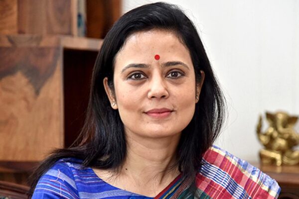 A formal portrait of Mahua Moitra from her early political career with the Trinamool Congress, representing her transition from finance to politics